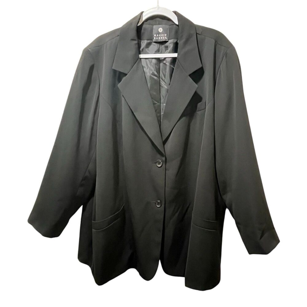 Vintage Maggie Barnes Black Blazer Jacket Y2K Corporate Boss Estimated 3X Plus